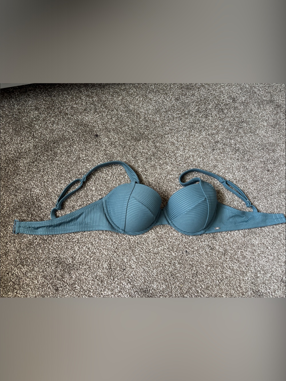 PINK Victoria's Secret Ribbed Padded Underwire Bra - Teal Blue